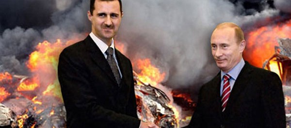 AlAssad et Poutine Poignée de main entre Al Assad et Poutine