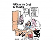 Caricature de El Khomri Gattaz Hollande Valls
