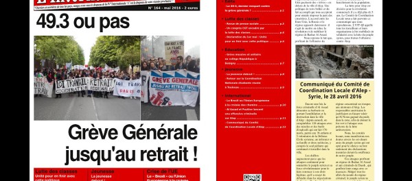 Une et p.12 de l'internationaliste 164