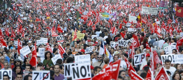 Manifestation en 2010 en Espagne contre la dérèglementation du travail