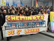 Manifestation cheminots de Saint-Lazare