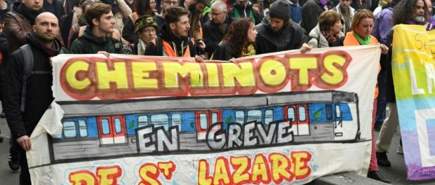 Manifestation cheminots de Saint-Lazare