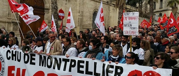 22 mars 2018 manifestation du CHU de Montpellier