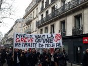 Ligne 13 en grève et en manifestation le 17 décembre 2019 à Paris