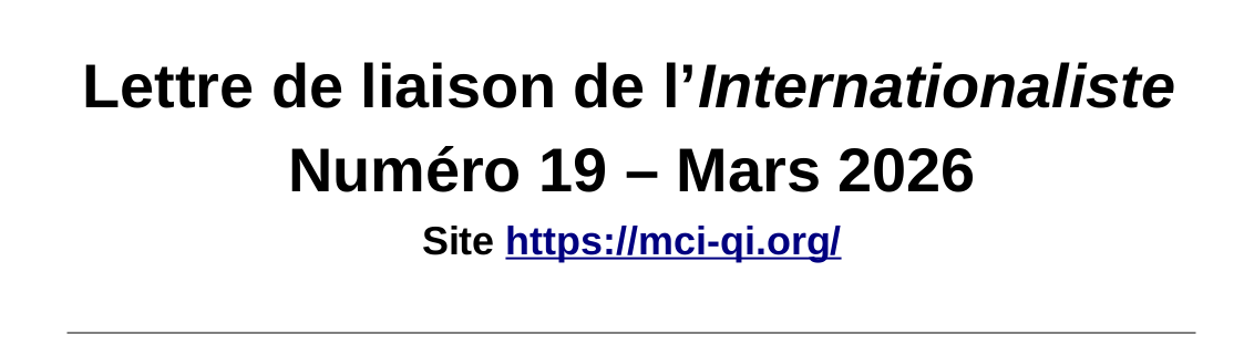 Lettre de liaison de l'Internationaliste Numéro 19 - Mars 2025 Aperçu LDLI 19