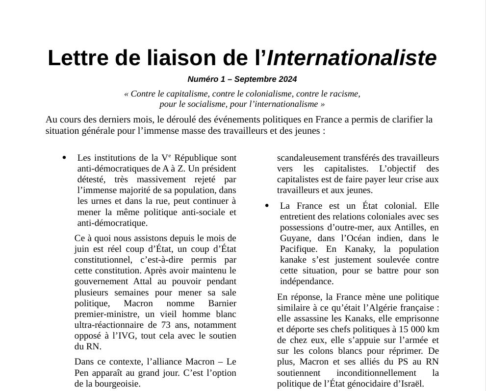 Lettre numéro 1